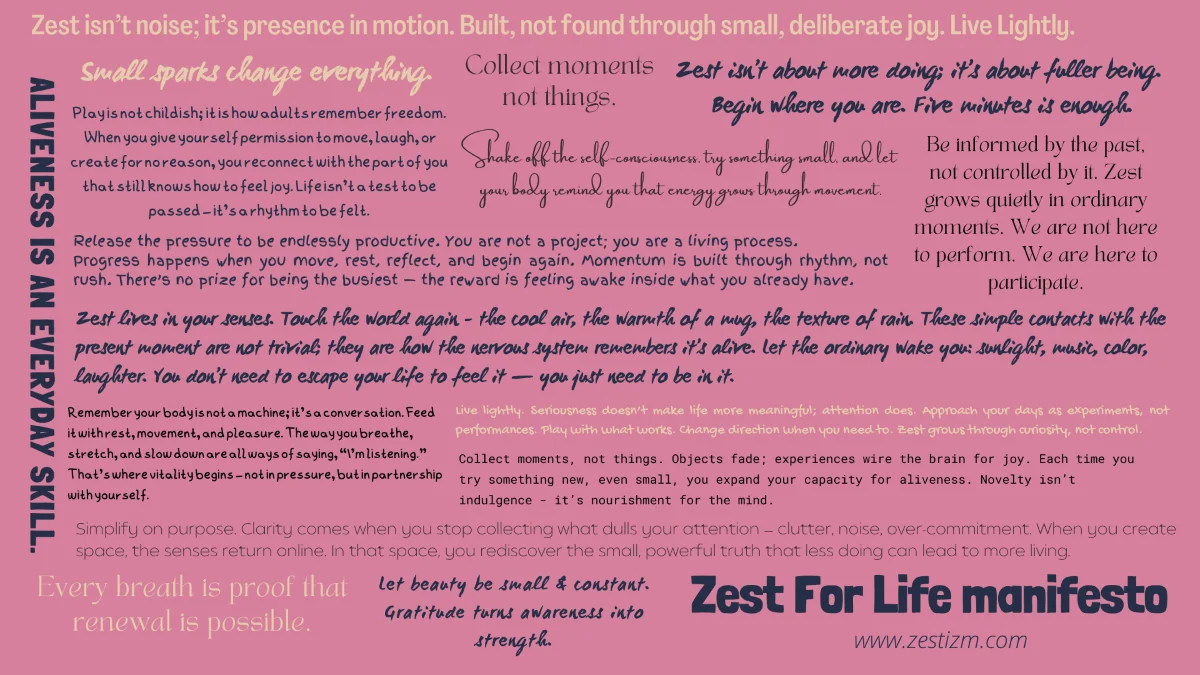 Zest for Life Infographic